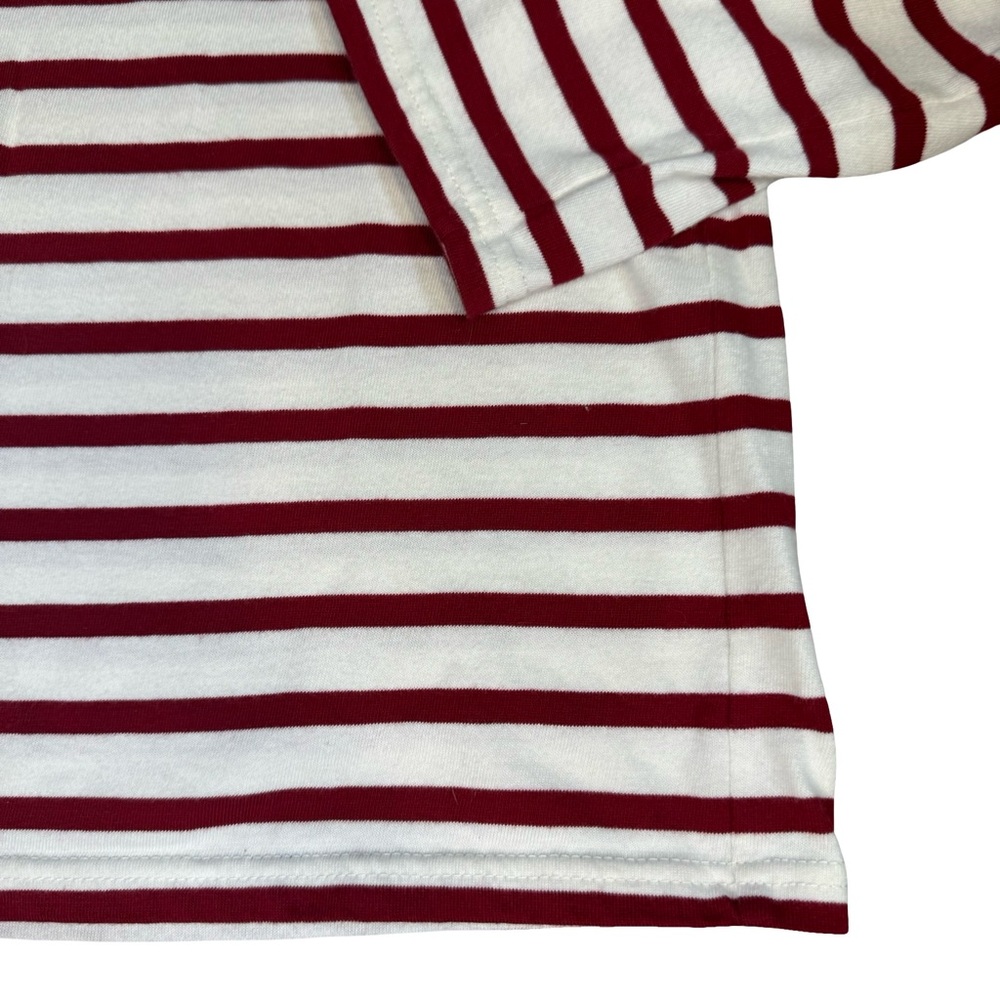 Saint James Red and White Striped Long Sleeve Tee - Picture 5 of 11